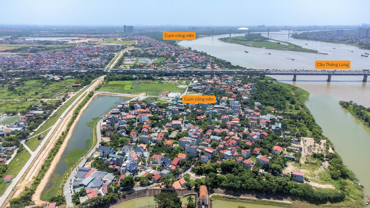 Khu vực quy hoạch cụm công viên 400ha Trục cảnh quan sông Hồng ở bãi sông Tam Xá (gần cầu Thăng Long)
