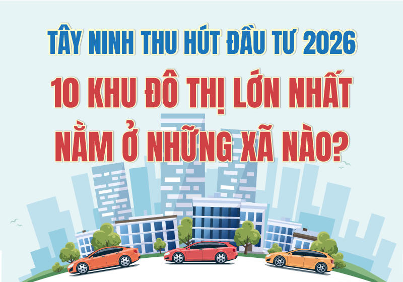 Tây Ninh thu hút đầu tư 2026: 10 khu đô thị lớn nằm ở xã nào?