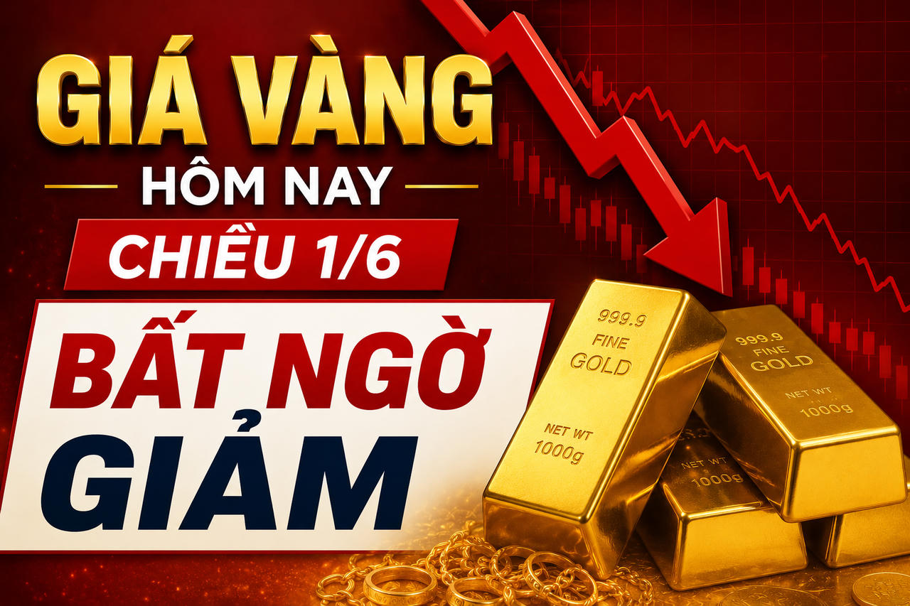 Giá vàng hôm nay (chiều 1/6/2026): SJC bất ngờ quay đầu giảm 500 nghìn đồng/lượng