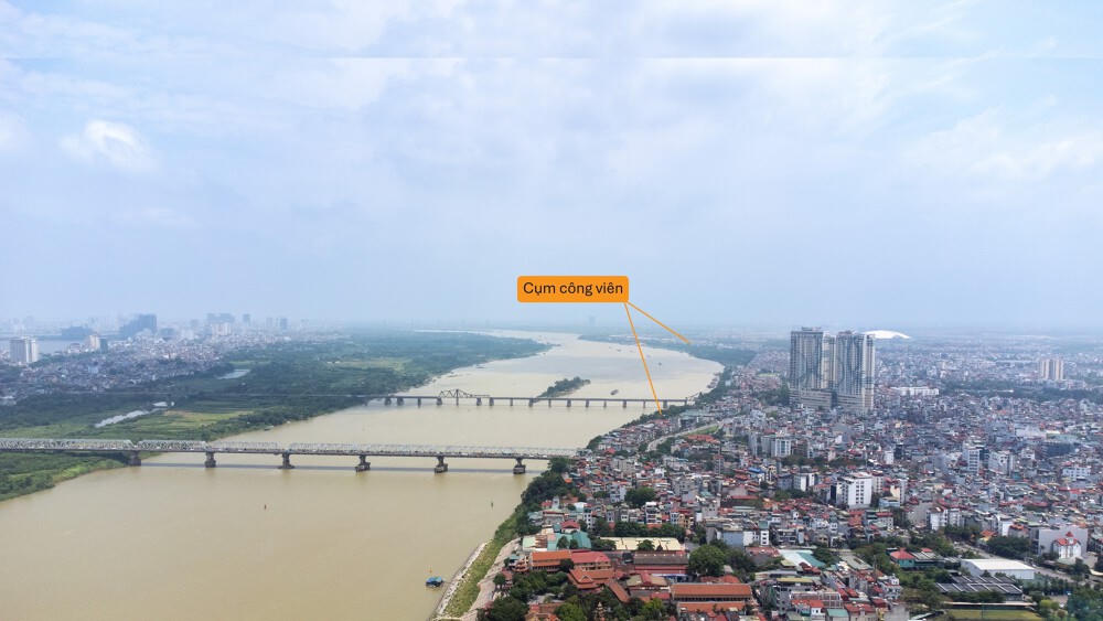 Cụm công viên bãi sông Ngọc Thụy Trục cảnh quan sông Hồng rộng hơn 105 ha, vốn đầu tư 23.000 tỷ