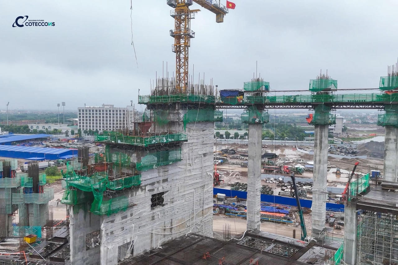 Tiến độ xây dựng thần tốc sân vận động PVF Hưng Yên 60.000 chỗ, chuẩn FIFA