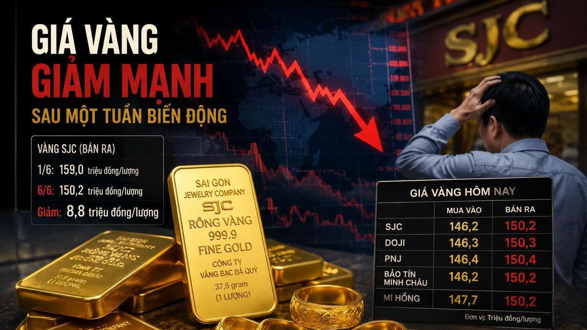 Giá vàng đảo chiều giảm gần 10 triệu/lượng sau 1 tuần biến động, có nên bắt đáy?