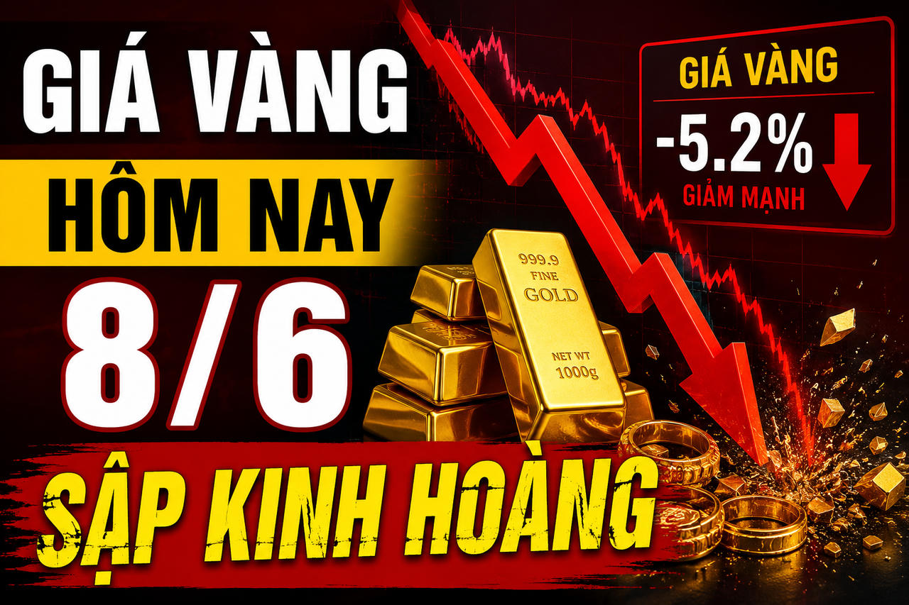 Chốt giá vàng hôm nay 8/6: Sập kinh hoàng, giảm kinh khủng “bốc hơi” tới 8,4 triệu đồng/lượng