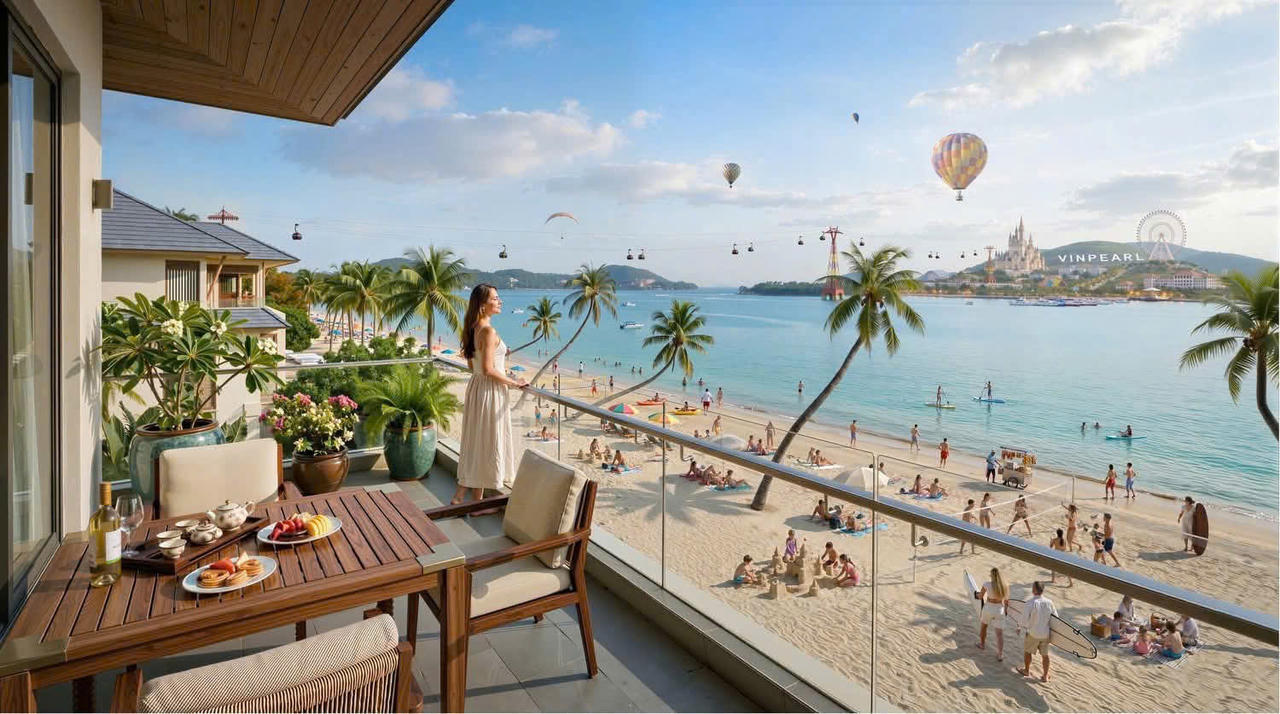 Vịnh Nha Trang và quần thể đảo Hòn Tre, Hòn Một, Hòn Tằm hiện diện trong tầm nhìn của chủ nhân Pearl Collection