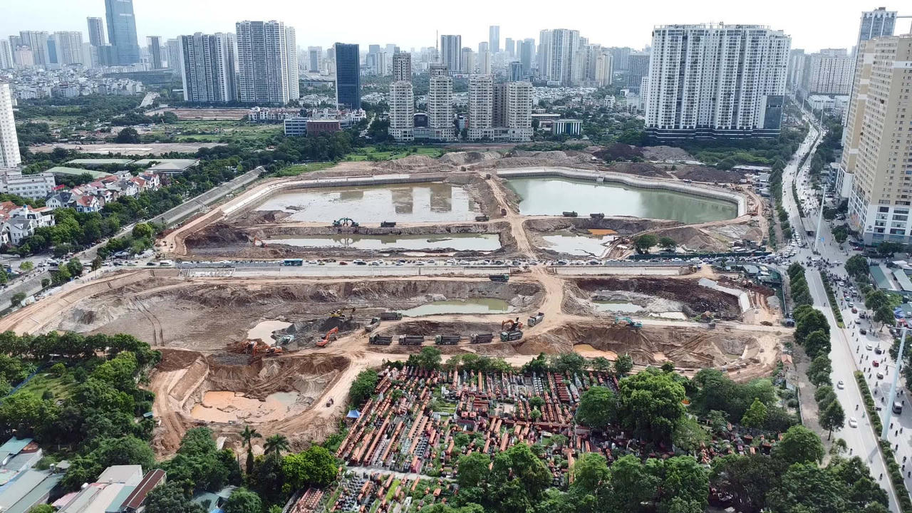 Ngắm toàn cảnh dự án Hồ điều hòa Mễ Trì (Đồng Bông 2) sắp hoàn thành