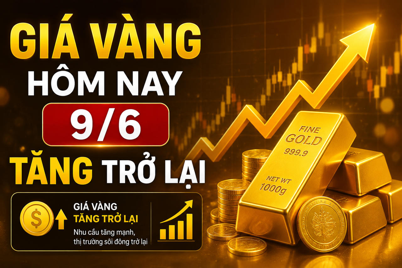 Giá vàng thế giới hôm nay 9/6: Bật tăng trở lại sau cú giảm sốc