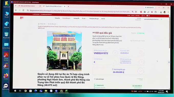 Kết quả đấu giá được công bố công khai, minh bạch tại trang đấu giá trực tuyến