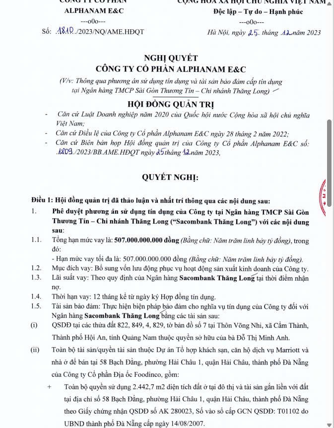 Khoản vay nhằm bổ sung vốn lưu động phục vụ hoạt động sản xuất kinh doanh, thời hạn vay tối đa 12 tháng. (Nguồn: Alphanam)
