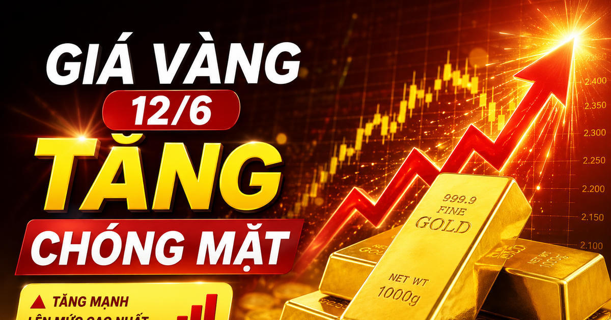 Giá vàng hôm nay (chiều 12/6): Tăng dựng đứng