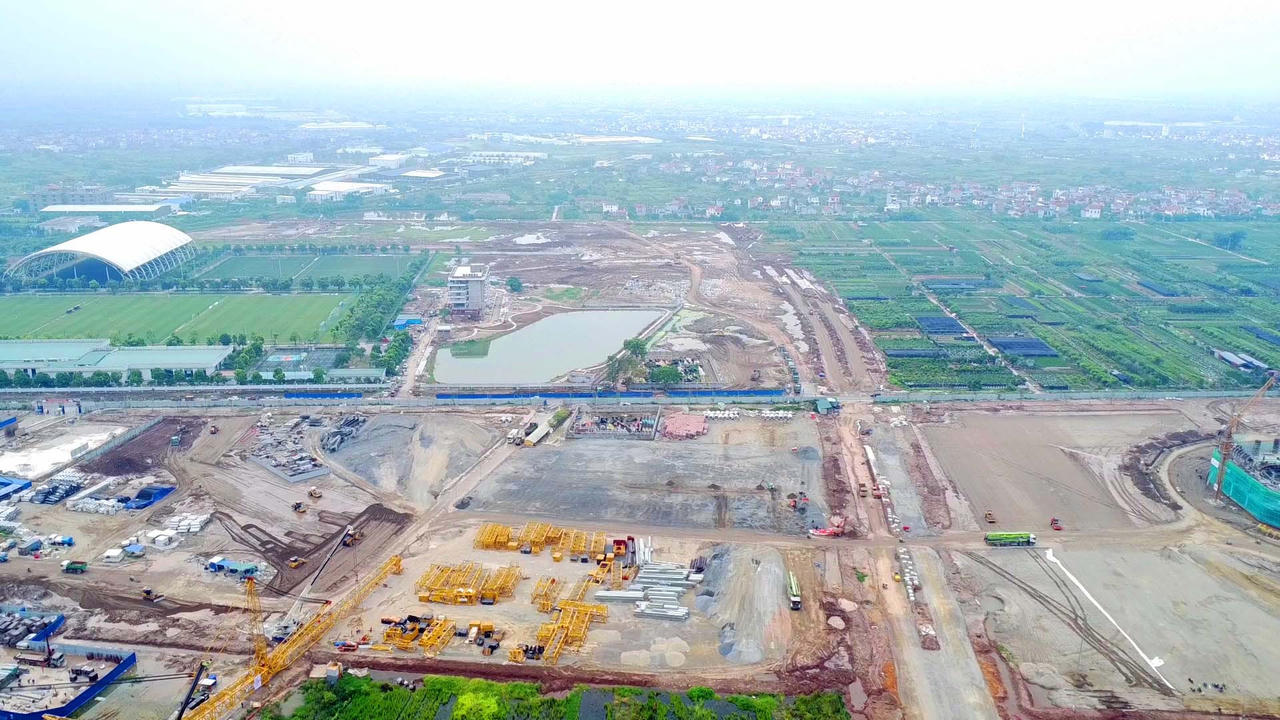 Sân vận động PVF Hưng Yên sắp lắp mái vòm 8.600 tấn