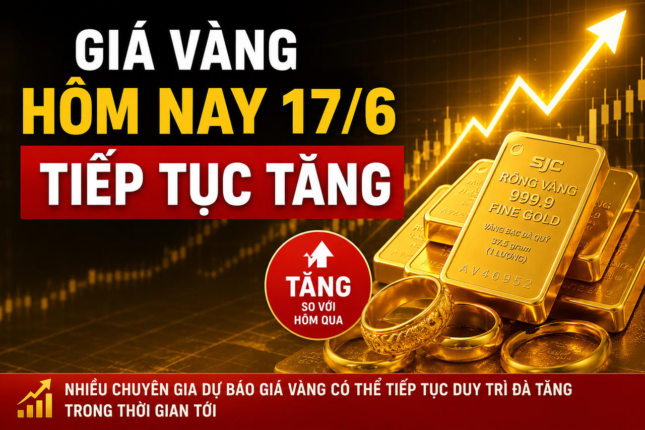 Giá vàng hôm nay (sáng 17/6): Tiếp tục tăng, vàng nhẫn chạm 152 triệu đồng/lượng