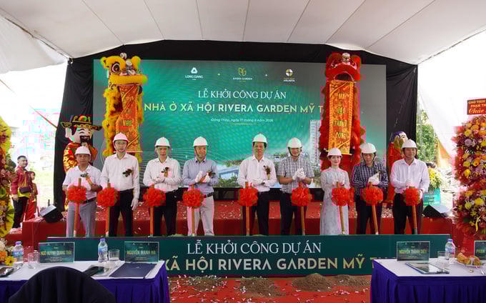 Lễ khởi công dự án nhà ở xã hội Rivera Garden Mỹ Tho được thực hiện vào sáng 17/6.