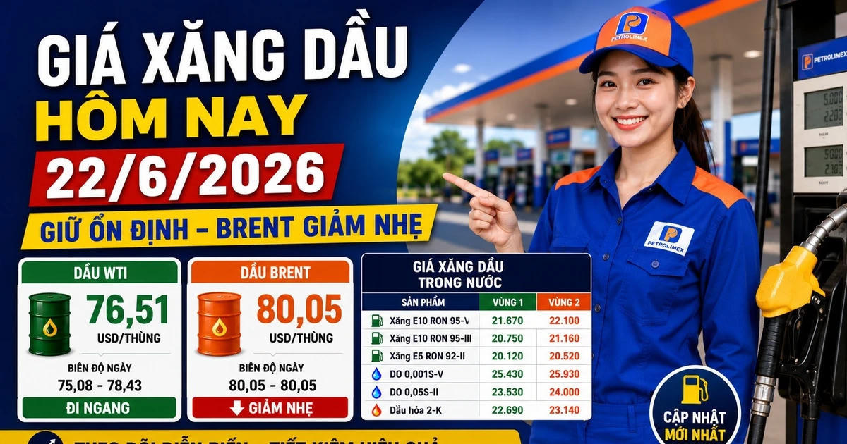 Giá xăng dầu hôm nay 22/6: WTI đi ngang, Brent còn 80,05 USD/thùng