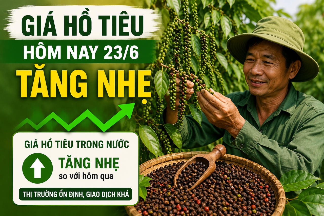 Giá tiêu hôm nay (chiều 23/6): Tăng nhẹ tại nhiều vùng trọng điểm