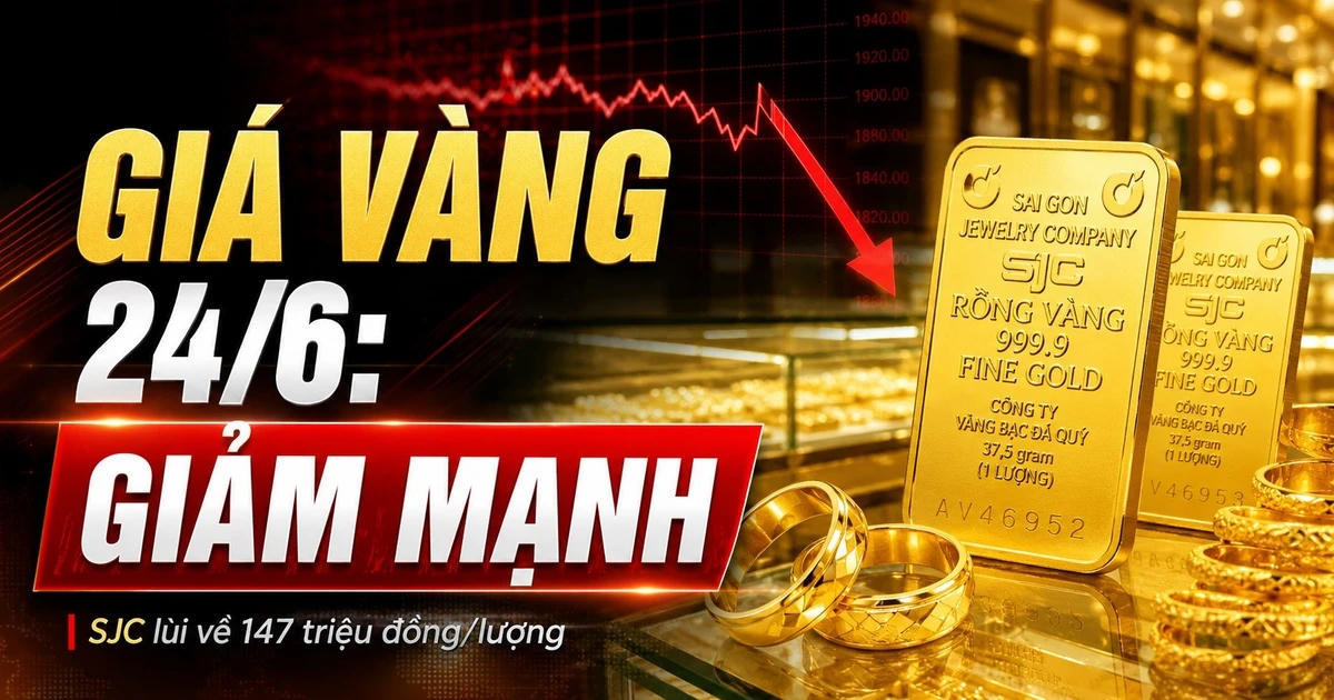 Giá vàng hôm nay sáng 24/6: Đồng loạt lao dốc