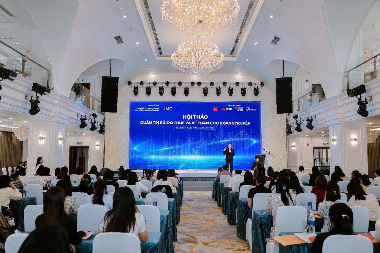 Hội thảo Quản trị rủi ro Thuế và Kế toán cho doanh nghiệp do IMC tổ chức cho các doanh nghiệp tại KCN Đồng Văn 2 vào tháng 3/2026
