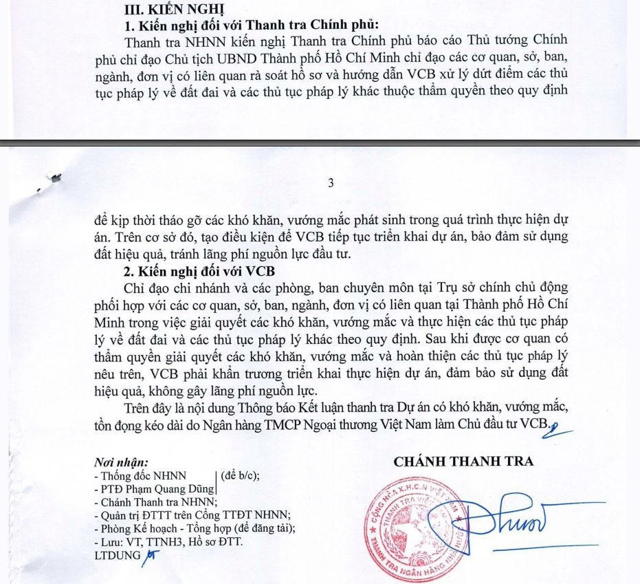 Thanh tra NHNN kết luận dự án trụ sở Vietcombank chi nhánh TP.HCM