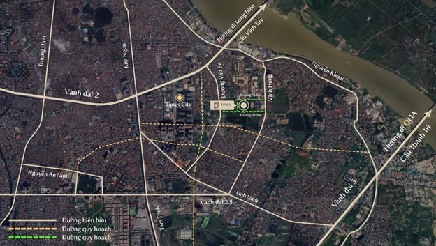 Vị trí 2 tuyến đường sát Rivea Residences đang triển khai. (Ảnh: Grand M)