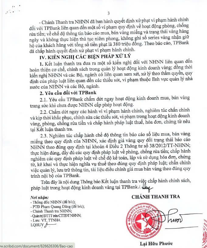 TPBank đối mặt nguy cơ rời VN30: Vốn hóa tụt đáy, nợ xấu tăng mạnh, bị xử phạt vi phạm kinh doanh vàng&nbsp;