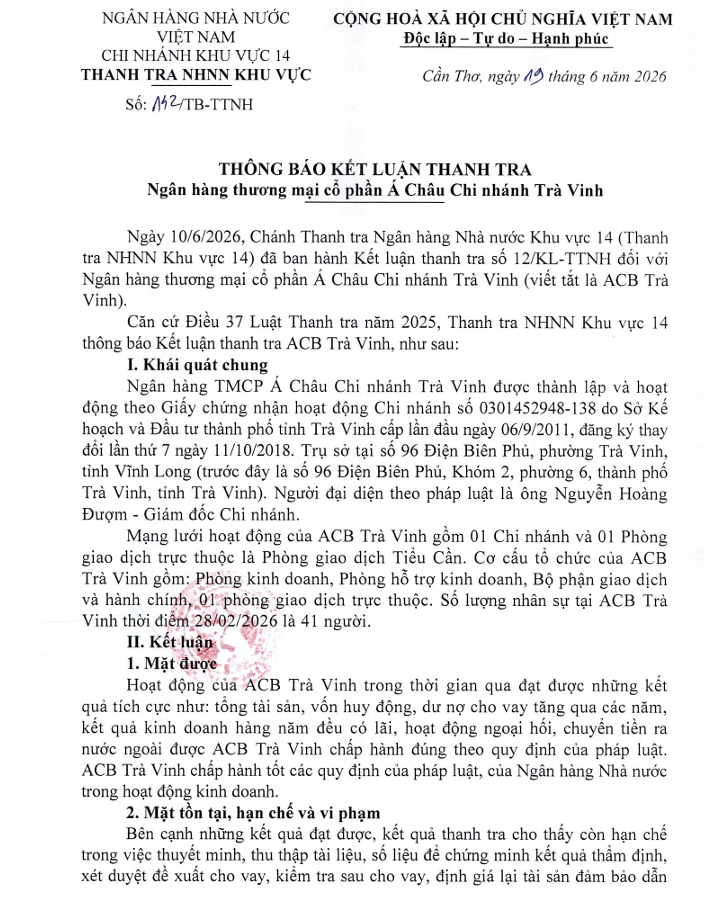 Đằng sau việc quy mô tài sản vượt 1 triệu tỷ đồng của Ngân hàng ACB: “Cục máu đông” tiềm ẩn tại khoản nợ xấu, hàng loạt chi nhánh vừa bị thanh tra trong hoạt động cho vay?