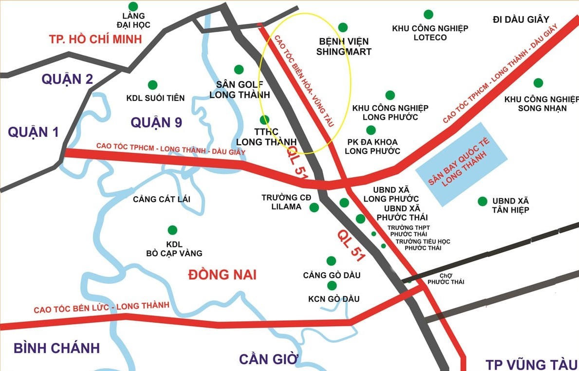 Các tuyến cao tốc xung quanh sân bay Long Thành