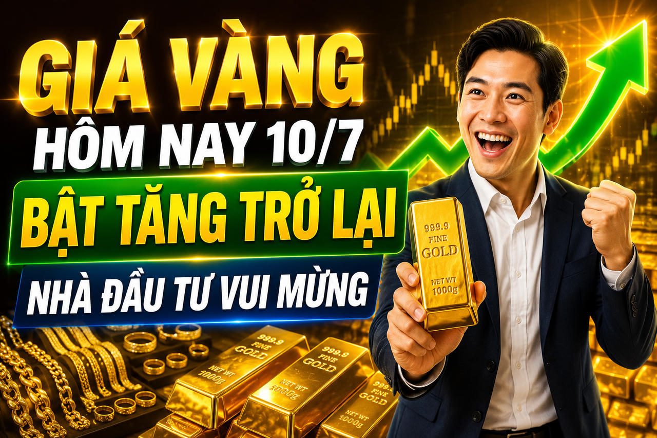 Chốt giá vàng hôm nay 10/7: trong nước tăng, thế giới giảm