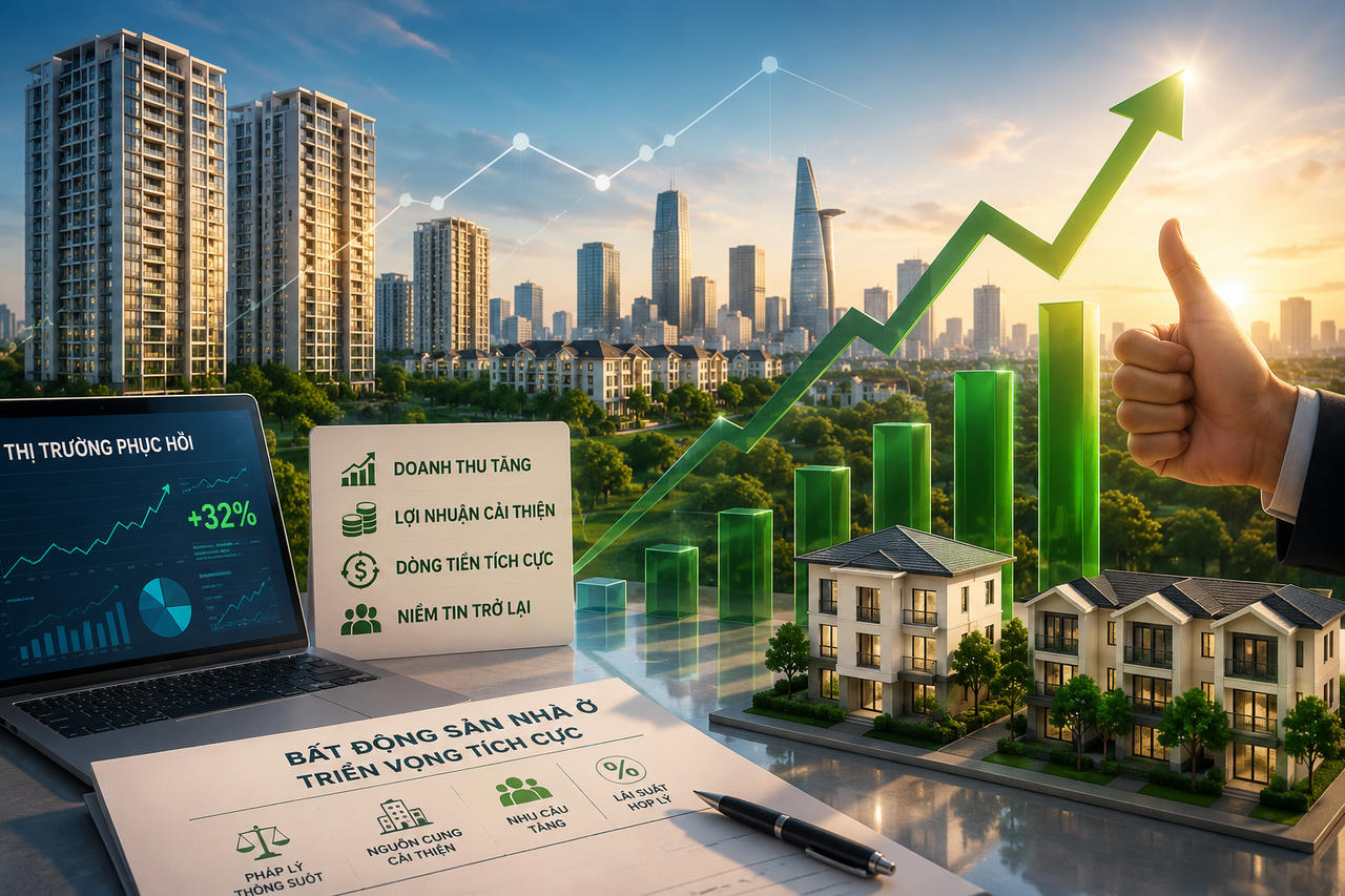 Vietcap: Thị trường phục hồi, bức tranh kinh doanh của doanh nghiệp bất động sản nhà ở sẽ tích cực hơn