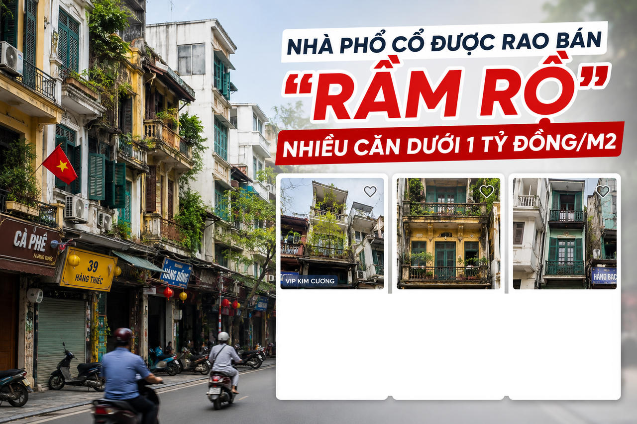 Nhà phố cổ được rao bán “rầm rộ”, nhiều căn dưới 1 tỷ đồng/m2