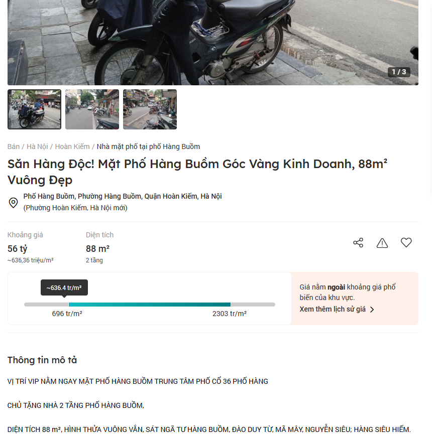 Nhà phố cổ được rao bán “rầm rộ”, nhiều căn dưới 1 tỷ đồng/m2