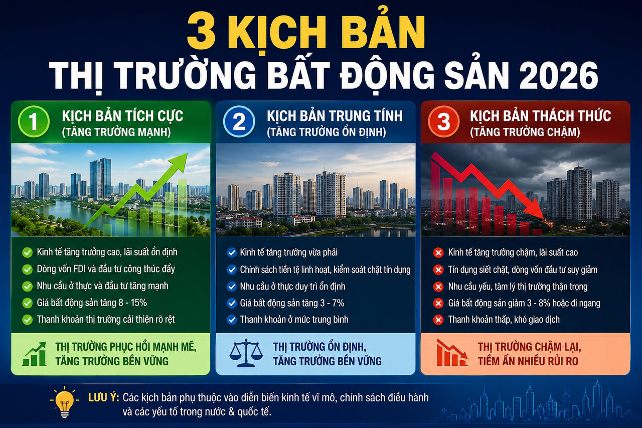 3 kịch bản cho thị trường BĐS 6 tháng cuối năm 2026
