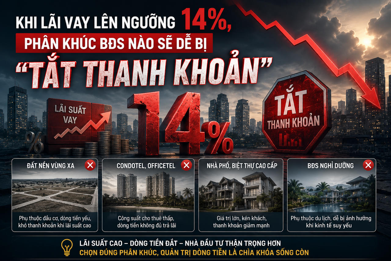 Khi lãi vay lên ngưỡng 14%, phân khúc BĐS nào sẽ dễ bị “tắt thanh khoản”