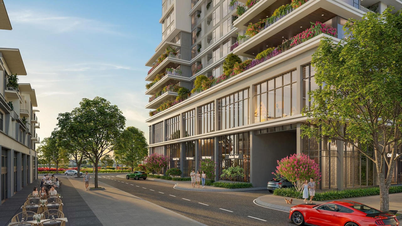 Chất lượng sống của cư dân S-Light Tower được củng cố với dãy shophouse chân khối đế và hệ tiện ích chăm sóc sức khỏe tại tầng 2. Ảnh: Sun Property.