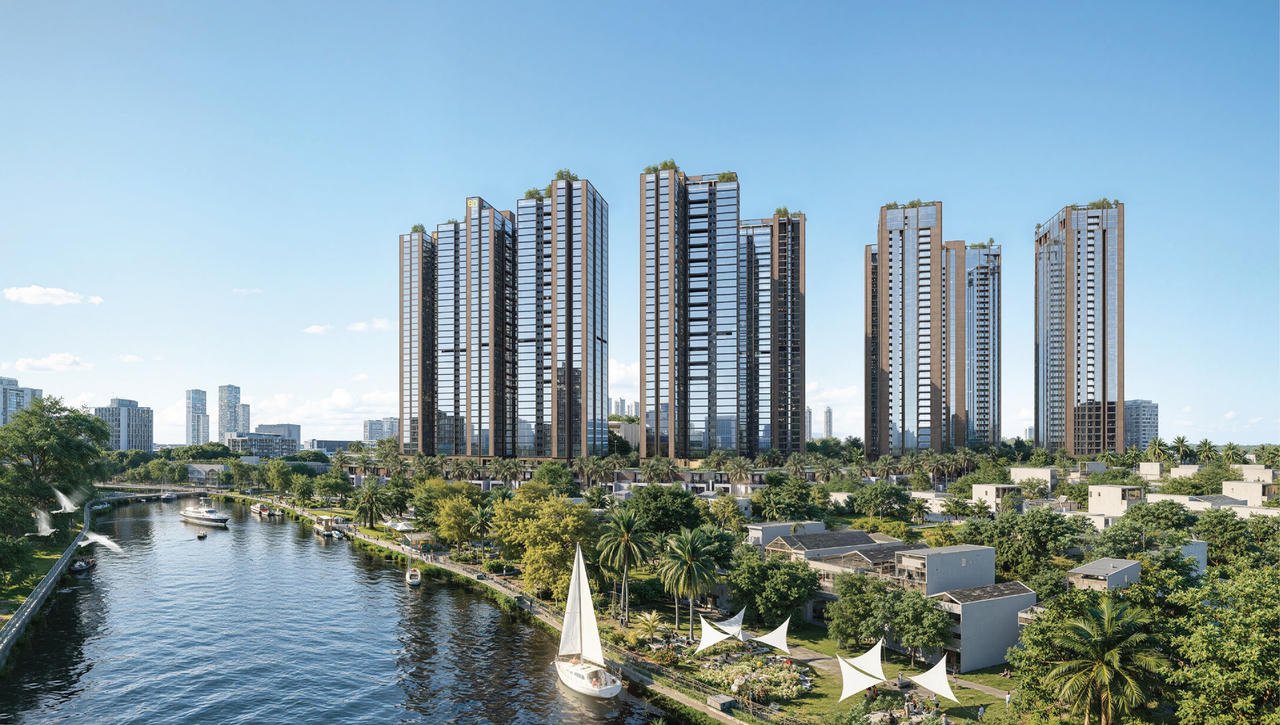 Sunshine Sky City sở hữu tầm nhìn đắt giá hướng sông Sài Gòn và sông Cả Cấm.