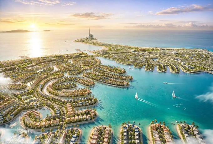 Phối cảnh dự án Vinhomes Green Paradise, một siêu đô thị nghỉ dưỡng - sinh thái tại Cần Giờ, TP.HCM với quy mô khoảng 2.870 ha.