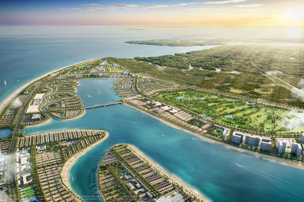 Không gian sống tại Vịnh Tiên được đặt giữa ba lớp cảnh quan: rừng ngập mặn, Paradise Lagoon và biển Thái Bình Dương (Ảnh: Vinhomes)