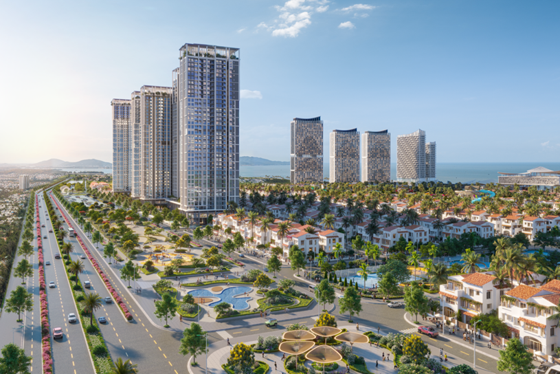 Beachtro Tower là tổ hợp căn hộ sở hữu lâu dài cuối cùng của Blanca City. Ảnh phối cảnh: Sun Property