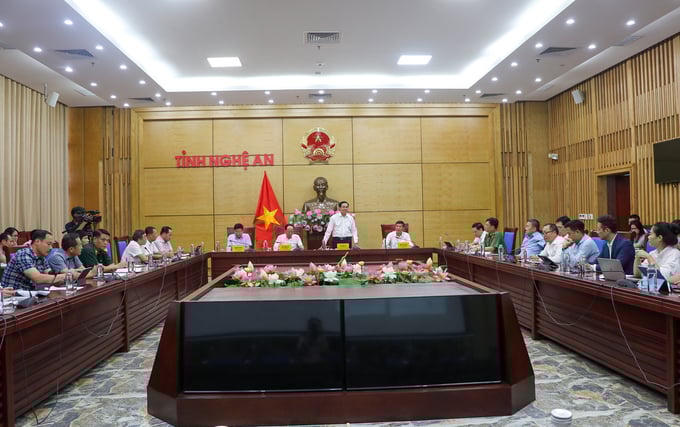 Chủ tịch UBND tỉnh Nghệ An ông Võ Trọng Hải phát biểu chỉ đạo.