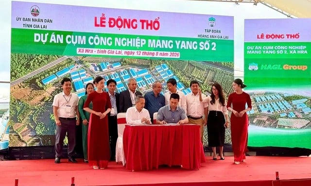 UBND tỉnh Gia Lai cùng HAGL thực hiện lễ động thổ dự án cụm công nghiệp Mang Yang số 2 tại xã Hra, tỉnh Gia Lai vào 12/8/2026.