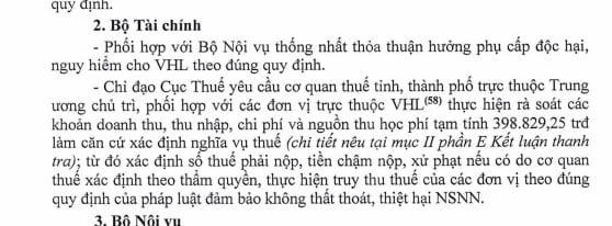 Thanh tra yêu cầu Bộ Tài chính chỉ đạo Cục Thuế phối hợp với VHL rà soát gần 400 tỷ đồng nghĩa vụ thuế.