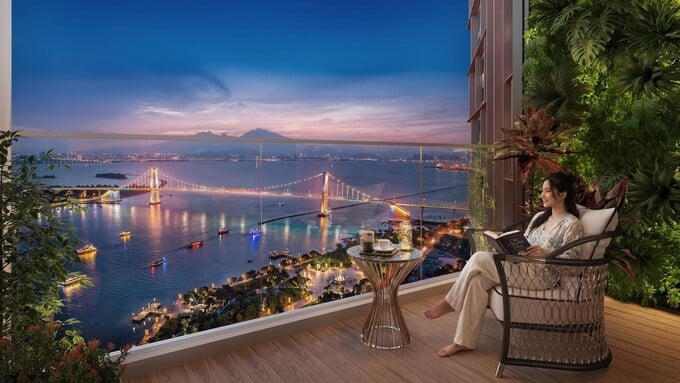 Tầm nhìn panorama đắt giá từ Symphony 5 vừa nâng tầm không gian sống, vừa bảo chứng cho tiềm năng khai thác cho thuê. Ảnh: Sun Property.