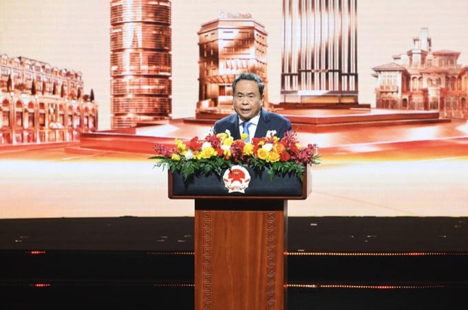 Chủ tịch Quốc hội Trần Thanh Mẫn phát biểu chỉ đạo tại buổi lễ.