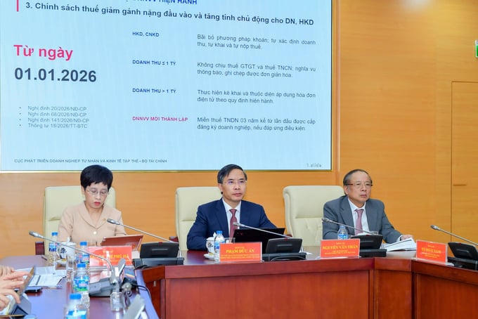 Thống đốc Phạm Đức Ấn (ngồi giữa) và các đồng chí đồng chủ trì Hội nghị (Ảnh: NHNN)