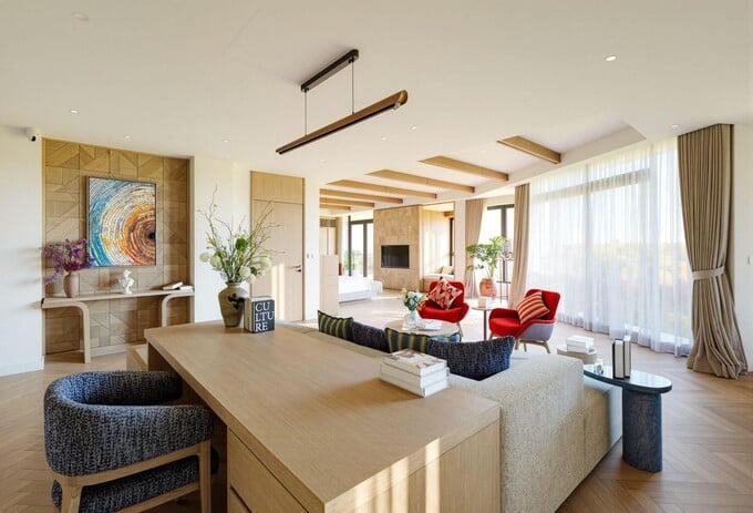 Không gian căn mẫu The Elite gây ấn tượng với thiết kế hiện đại và thoáng đãng.