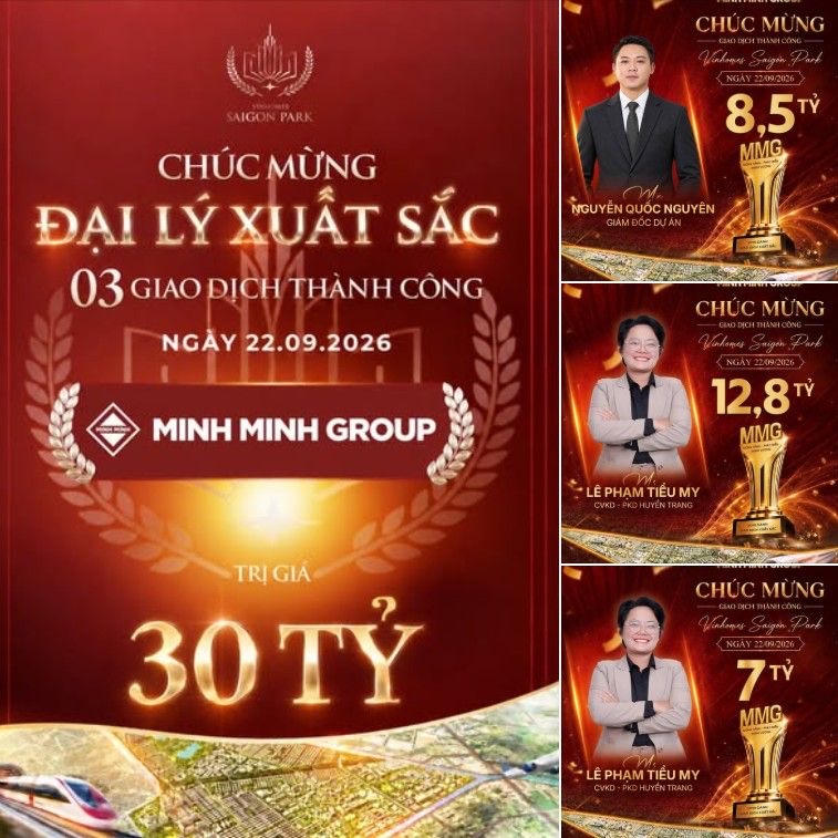 Chỉ trong một ngày, một đại lý của Vinhomes đã chốt giaodịch thành công 3 căn tại đại dự án Vinhomes Sài Gòn Park