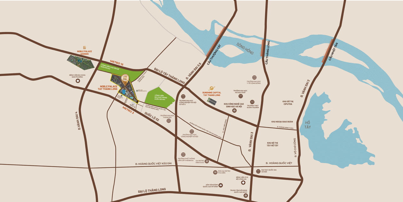 Các tuyến hai tuyến Metro số 3 và 15, mang lại thuận tiện di chuyển, kết nối giao thương cho nhiều dự án tại phía Tây Thủ đô