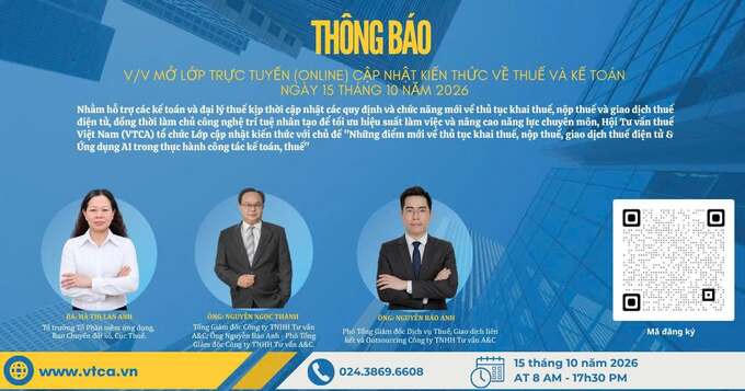 Lớp cập nhật trực tuyến sẽ diễn ra vào ngày 15/10.