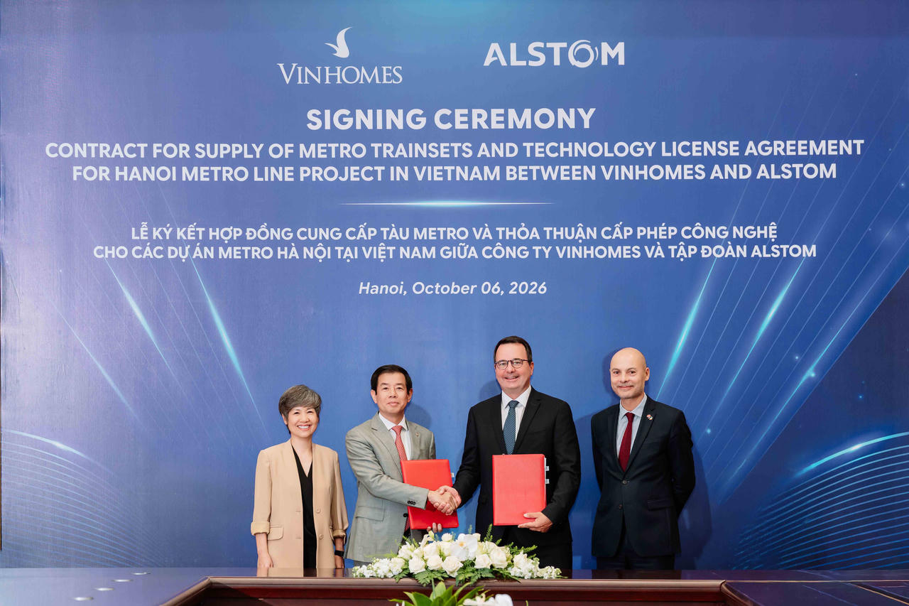 Vingroup và Alstom hợp tác công nghệ để phát triển tuyến đường sắt đô thị hà nội thế hệ mới
