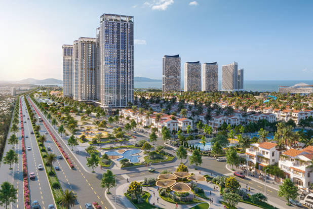Beachtro Tower nắm lợi thế vượt trội nhờ hệ tiện ích đồng bộ. Ảnh phối cảnh: Sun Property