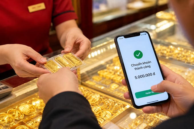 Mua, bán vàng từ 5 triệu đồng trong ngày phải chuyển khoản.