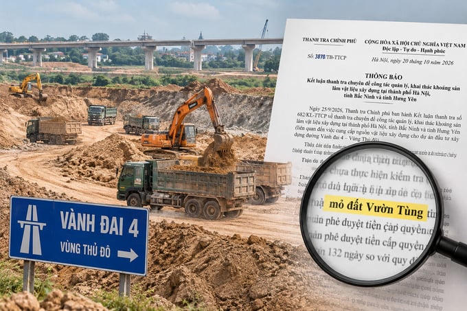 Thanh tra chỉ rõ tồn tại trong quản lý mỏ đất phục vụ Vành đai 4.
